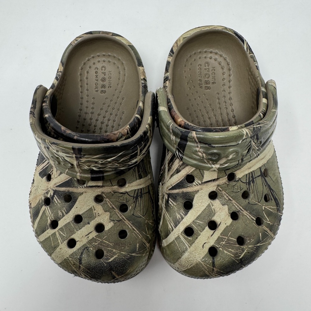 Crocs Camo Clogs Green Slipon Shoes Toddler Boys Size C5